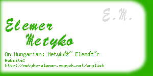 elemer metyko business card